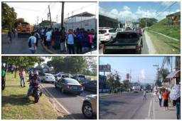 Los usuarios del transporte en San Pedro Sula, Villanueva, Choloma y Santa Bárbara se vieron afectados este viernes las tomas sorpresivas en las principales carreteras. Acá las imágenes el caso que se desató.