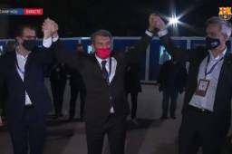 Toni Freixa y Víctor Font reconocen a Joan Laporta como el nuevo presidente del FC Barcelona.