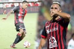 Los hondureños Henry Figueroa y Alexander López, fueron titulares anoche en el triunfo del Alajuelense sobre San Carlos y jugarán la final. Fotos cortesía EXTRA