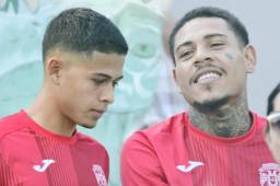 Los futbolistas Cristian Cálix y Henry Figueroa, estarán listos para el domingo que enfrentan al Honduras Progreso. Fotos DIEZ