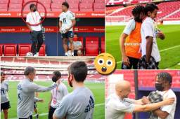 'La Roja' llevó a cabo su última sesión antes de enfrentar a Portugal y tuvo una sorpresiva visita en el Wanda Metropolitano.