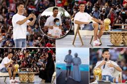 Cristiano fue premiado en Dubái por su trayectoria y por ser el máximo goleador de toda la historia.