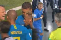 Neymar Jr. se la pasó discutiendo durante todo el encuentro contra Costa Rica.