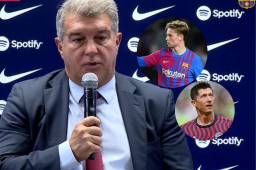 Laporta fue preguntado en conferencia de prensa sobre Lewandowski y el futuro de Frenkie de Jong.