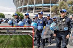 Increíble pero la cancha del estadio Azteca parece que ha sido pisada por toros en la previa del partido entre Cruz Azul y Lobos BUAP de Chirinos y Crisanto.