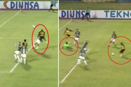 Junior Lacayo erró clara ocasión de gol de Real España, pero 18 minutos después anotó con un tremendo cabezazo a Marathón