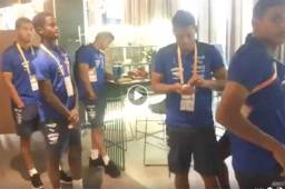 La Selección de Honduras en el hotel de concentración en Lublin, Polonia donde se prepara para enfrentar el lunes a Uruguay.