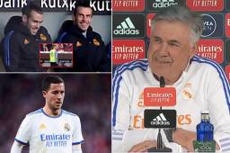 Ancelotti fue preguntado por las risas de Bale en el banquillo y la situación de Hazard en el Real Madrid.