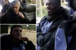 Mientras iban en el autobús al Tottenham Stadium, David Suazo y otras figuras históricas del Inter compartían una charla con Mourinho en el autobus.
