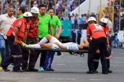 Luis Lobo salió lesionado en el partido de ida de la final ante Motagua.