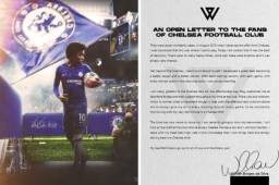 Willian publicó una carta para confirma su marcha del Chelsea, noticia que ha impactado a todos en Inglaterra.