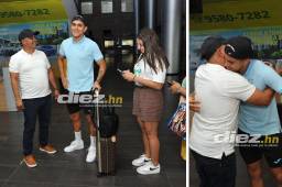 Enrique Palma, padre de Luis Palma, fue a recibir a su hijo en el aeropuerto de Toncontin. Foto: Marvin Salgado.