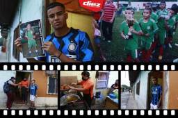 El mediocampista de Marathón, Isaac Castillo, mostrando sus raíces. En sus tiempos que está en casa le ayuda a su mamá a repartir pollos del negocio familiar que tienen. Este torneo debutó en Liga Nacional. Fotos | Neptalí Romero