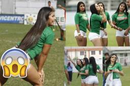 El partido entre Platense y Marathón se ha robado el protagonismo con sus espectaculares modelos, que bailaron y regalaron hasta besos.