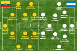 Este fueron los 22 jugadores que disputaron como titulares el último amistoso entre Honduras y Ecuador. Fue el 22 de febrero de 2017 en Guayaquil y el resultado fue 3-1 a favor de los sudamericanos.
