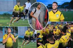 El delantero europeo Evgeny Kabaev realizó su primer entrenamiento con el Real de Minas, no le dio tiempo de comprar un maletín para colocar sus implementos deportivos, pero ya dio muestras de su calidad. Asegura que necesita un par de partidos para estar a tono. FOTOS: Ronal Aceituno.