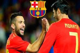 Jordi Alba le abre la puerta del Barcelona a su compañero de selección Alvaro Morata.