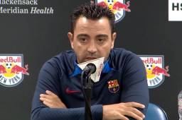 Xavi Hernández durante su útima conferencia de prensa de la gira por Estados Unidos.
