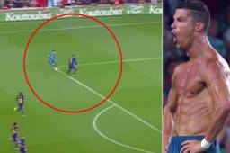 Cristiano Ronaldo ha dejado sin opciones a Gerard Piqué después de un gran quiebre al lado derecho.