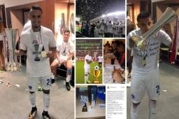 Los jugadores del Olimpia festejaron en la cancha del estadio Nacional de San José tras ganar la Liga Concacaf y la fiesta se extendió en camerinos.