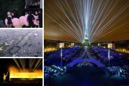 A ritmo de himnos de la canción francesa, de música electrónica con sonidos “French Touch” e incluso del cancán, decenas de miles de personas disfrutan de un espectáculo histórico, la primera inauguración olímpica fuera de un estadio. Fotos: AFP