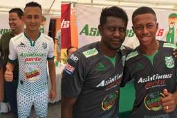 Estos son los nuevos uniformes que presentó el Platense este sábado en Puerto Cortés. Mañana lo estarán estrenando contra Olimpia. Fotos cortesía Frank Portillo