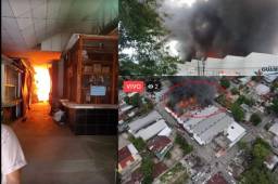 El histórico mercado Guamilito de San Pedro Sula ha sufrido un incendio de grandes proporciones este miércoles por la tarde. Cuerpo de Bomberos intenta apagar las llamas.