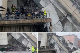 Los bomberos creen que los coches que circulaban por el tramo afectado han caído desde una altura de 50 metros.