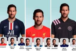 En España se informó que Messi había paralizado su renovación con el Barcelona y que en 2021 cambiaría de aires. Así se podría ver Leo con la camisa de otros clubes.