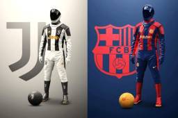 El diseñador gráfico Emilio Sansolini creó diversos diseños de equipaciones que se podrían usar en la pandemia por los grandes de Europa.