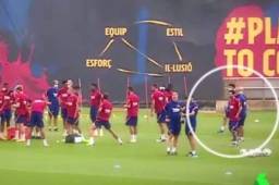 Imagen de Lionel Messi durante la sesión de entrenamiento de Barcelona.