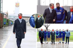 El nuevo presidente del Barcelona ya puso manos a la obra en su proyecto. Joan Laporta estuvo con la primera plantilla y otros componentes del club.