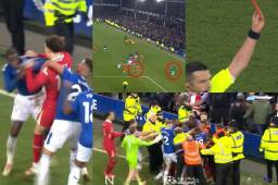 Se fueron a los golpes y tres expulsados: así fue la pelea entre jugadores del Liverpool y Everton tras finalizar el partido