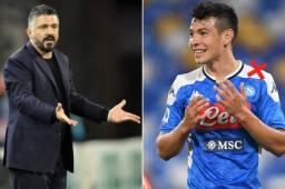 Gattuso mantiene en la banca a Hirving Lozano y adelantó que no tendrá minutos frente al Barcelona.