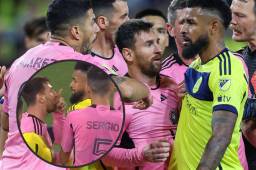 Lionel Messi se calentó con el panameño Aníbal Godoy en la ida de los octavos de final de la Concacaf Champions Cup.