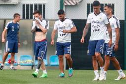La selección de Argentina en el entranamiento de cara a la Copa del Mundo.