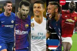 Morata, Neymar, Cristiano, Neymar y Lukaku, son las figuras en sus respectivos clubes.