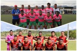 Plantilla de Juticalpa y Social Sol durante sus juegos en la Liga de Ascenso.