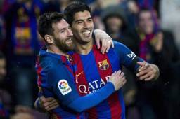 Messi celebrando junto a Suárez en un partido con el Barca.