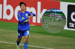 Yostin Obando hizo un golazo en el juego de Potros ante Verdes FC.