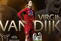 Van Dijk fue elegido por la UEFA como el mejor jugador del mundo.