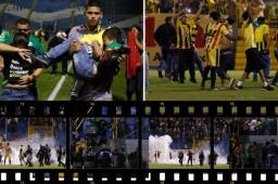 El derbi sampedrano de la semifinal de ida del torneo Apertura entre Real España y Marathón se vio manchado por la violencia.