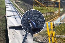 Así amaneció el estadio Morazán tras los actos de violencia que se vivieron el miércoles por la noche tras el clásico Real España-Marathón. Fotos DIEZ