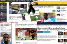 Medios internacionales se despiden del jugador hondureño Juan Carlos García, quien falleció por culpa de la leucemia.