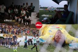 Apagón de energía eléctrica, suspensión del partido, ambiente y lamentos fueron las mejores instantáneas que captó el lente de DIEZ durante el juego entre Juticalpa y Platense.