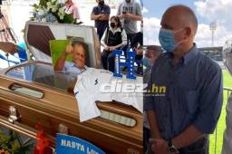 Fabián Coito llegó al Nacional a dar el último adiós a Chelato Uclés y brindar sus condolencias a los familiares. Fotos Erick Castillo y Álvaro de la Rocha