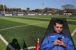 La cancha Tomás Zambrano de Guascorán, Valle ha sido criticada por el técnico del Motagua que hoy ha sido eliminado de la Copa Presidente. Foto Juan Salgado