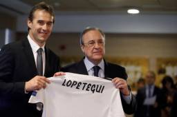 Florentino Pérez le dio la bienvenida a Julen Lopetegui un día después de ser despedido por la selección de España.