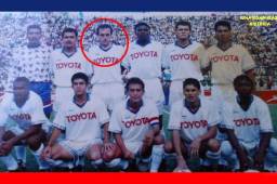 Fabián Coito junto a figuras del Olimpia como Juan Carlos y Nahún Espinoza, José Luis Pineda, Juan Flores, Marlon Hernández y Cristian Santmaría.