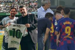 Lionel Messi estuvo en el campo de Elche entrenando para el amistoso de la selección argentina ante Angola.